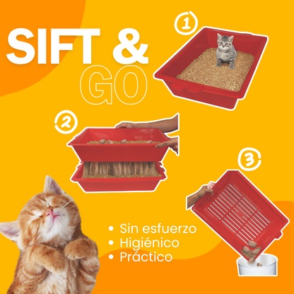 Bandejas apilables del arenero Sift & Go para separar la arena