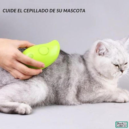 Detalle del depósito pulverizador del cepillo para mascotas