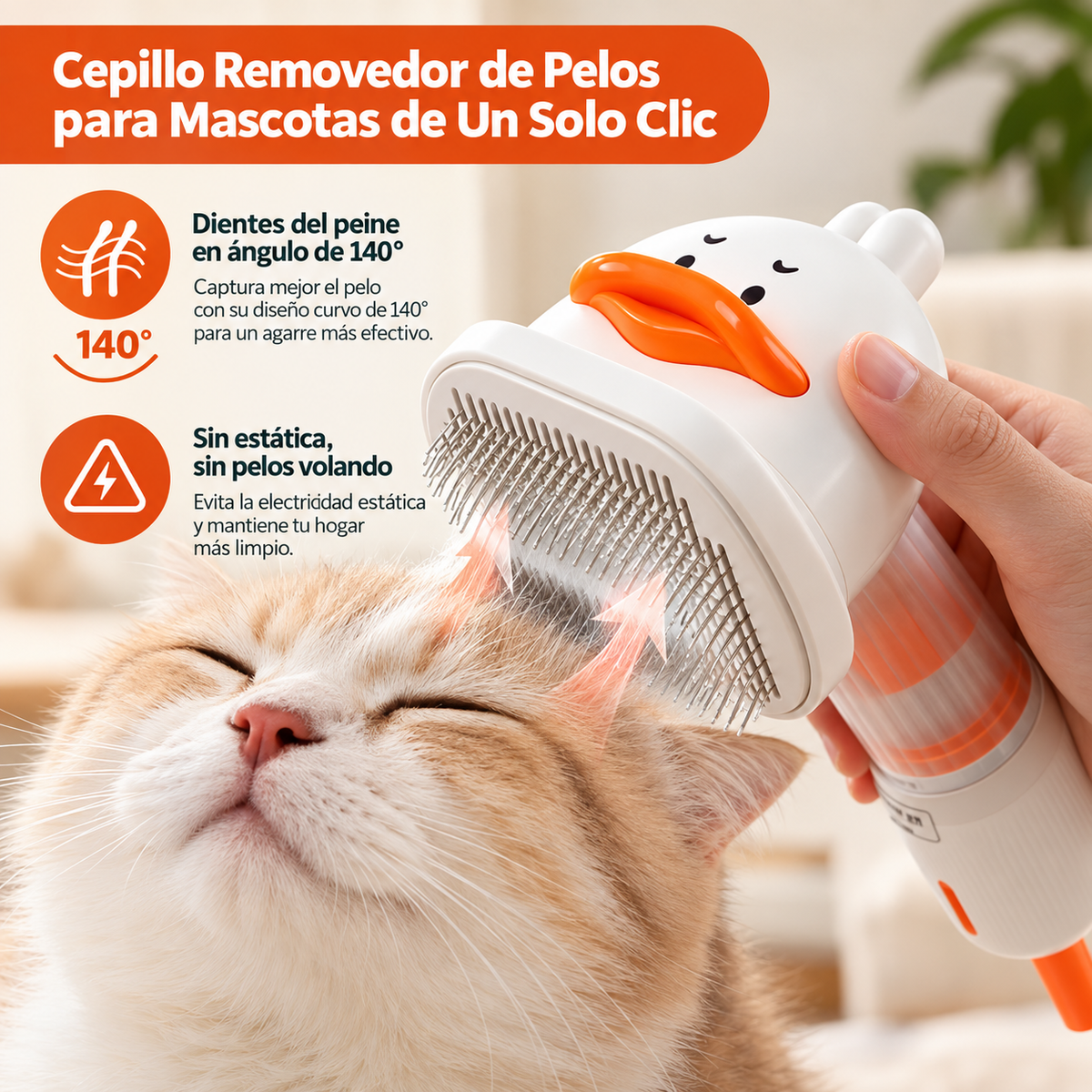 Peine Quitapelos con Aspiración 4 en 1 MIMUÉ™