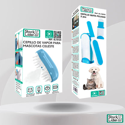 Cepillo pulverizador para retirar pelo suelto de perros y gatos