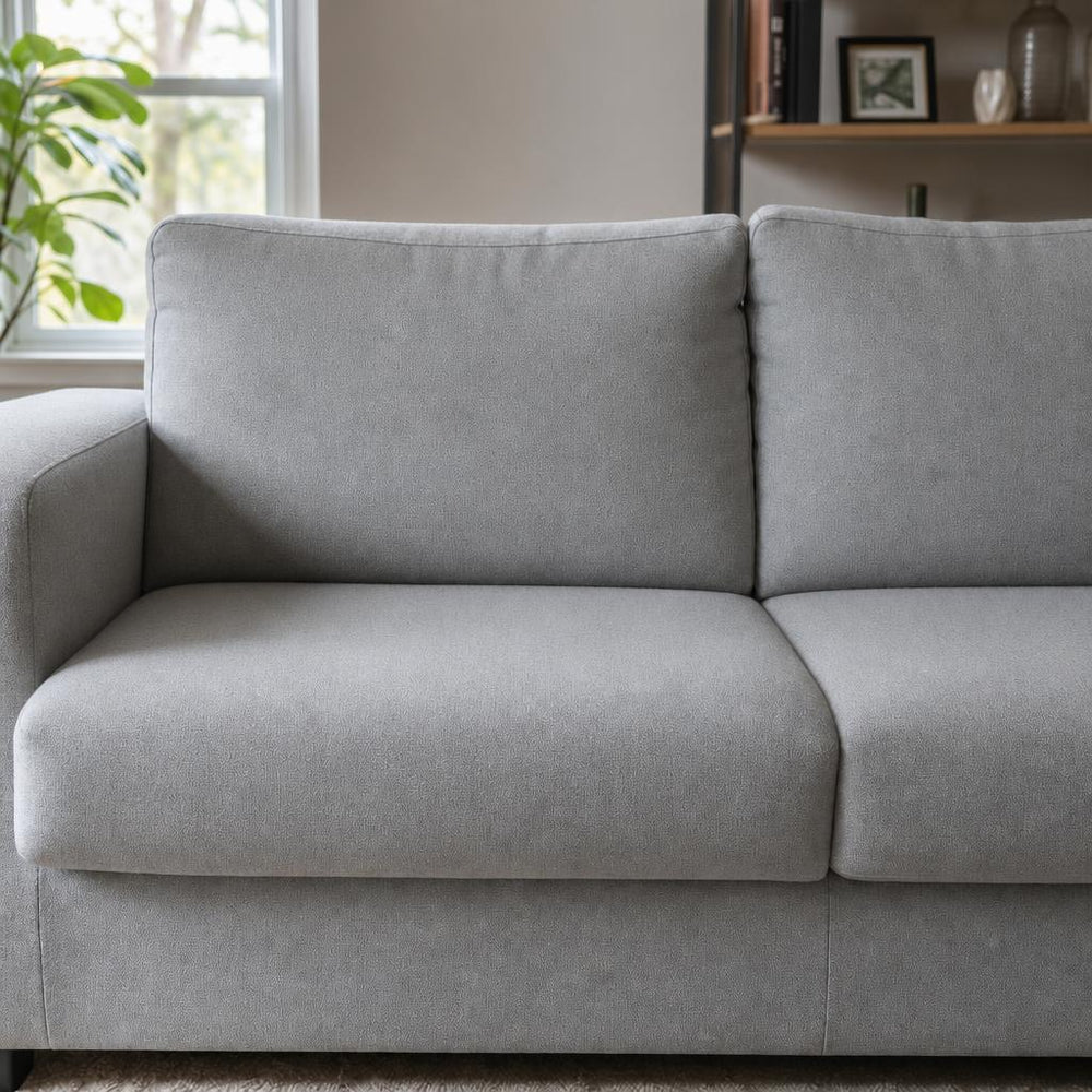 Sofa limpio despues de usar el cepillo