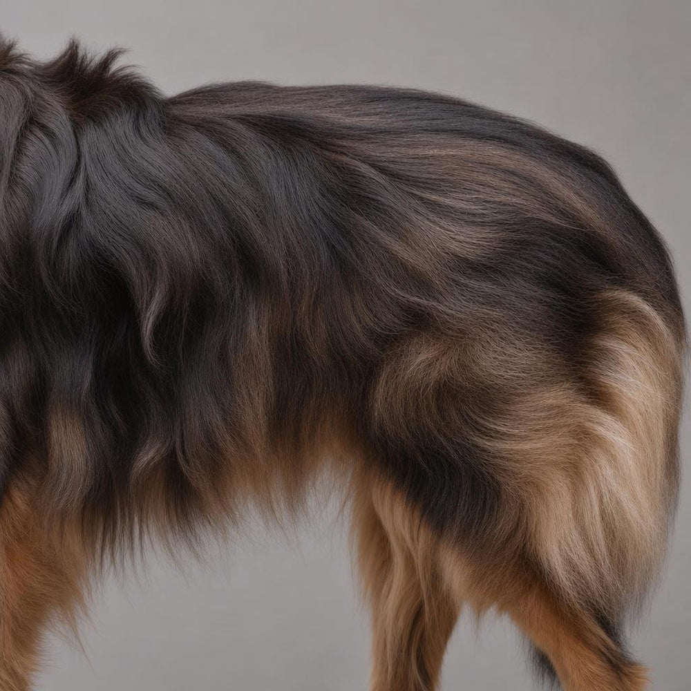 Pelaje de perro suave y brillante despues de usar el cepillo de vapor