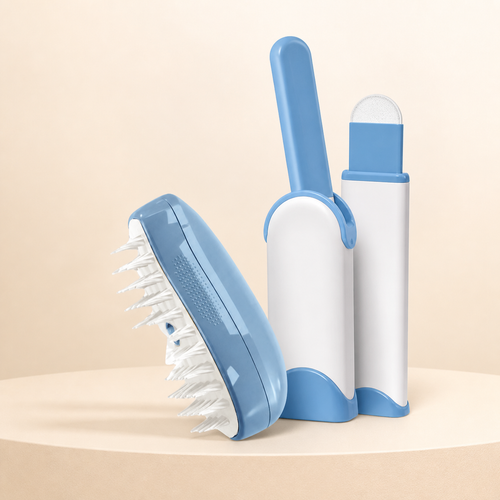 Pack Casa sin Pelos con cepillo pulverizador y quitapelusas reutilizable